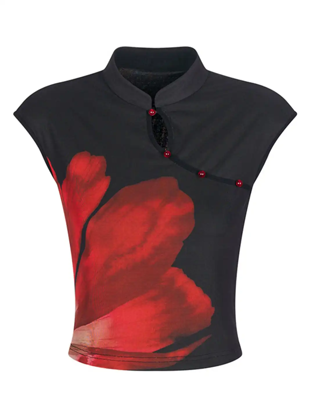 HiimDai | Cheongsam Collar Slim Fit Crop Top & Skort Set
