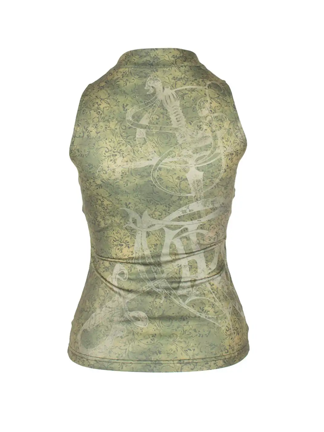 4RE1GN | Triple Cross Badge Pattern Print Sleeveless Top