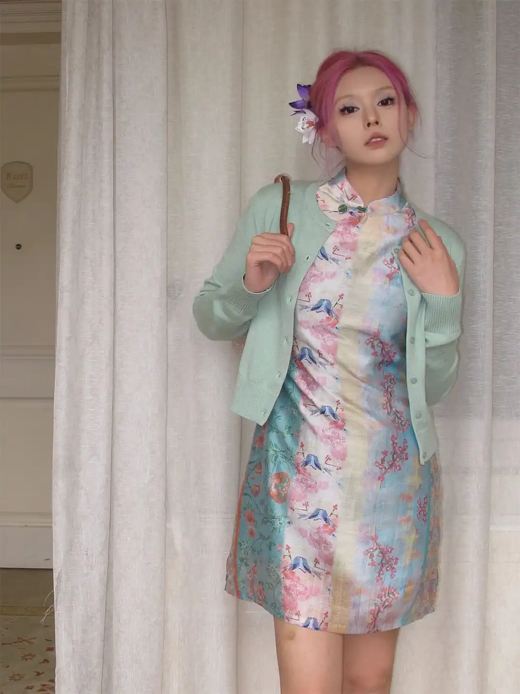 Annie Armor | New Chinese Style Printed Cheongsam Dress