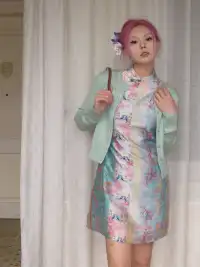 Annie Armor | New Chinese Style Printed Cheongsam Dress