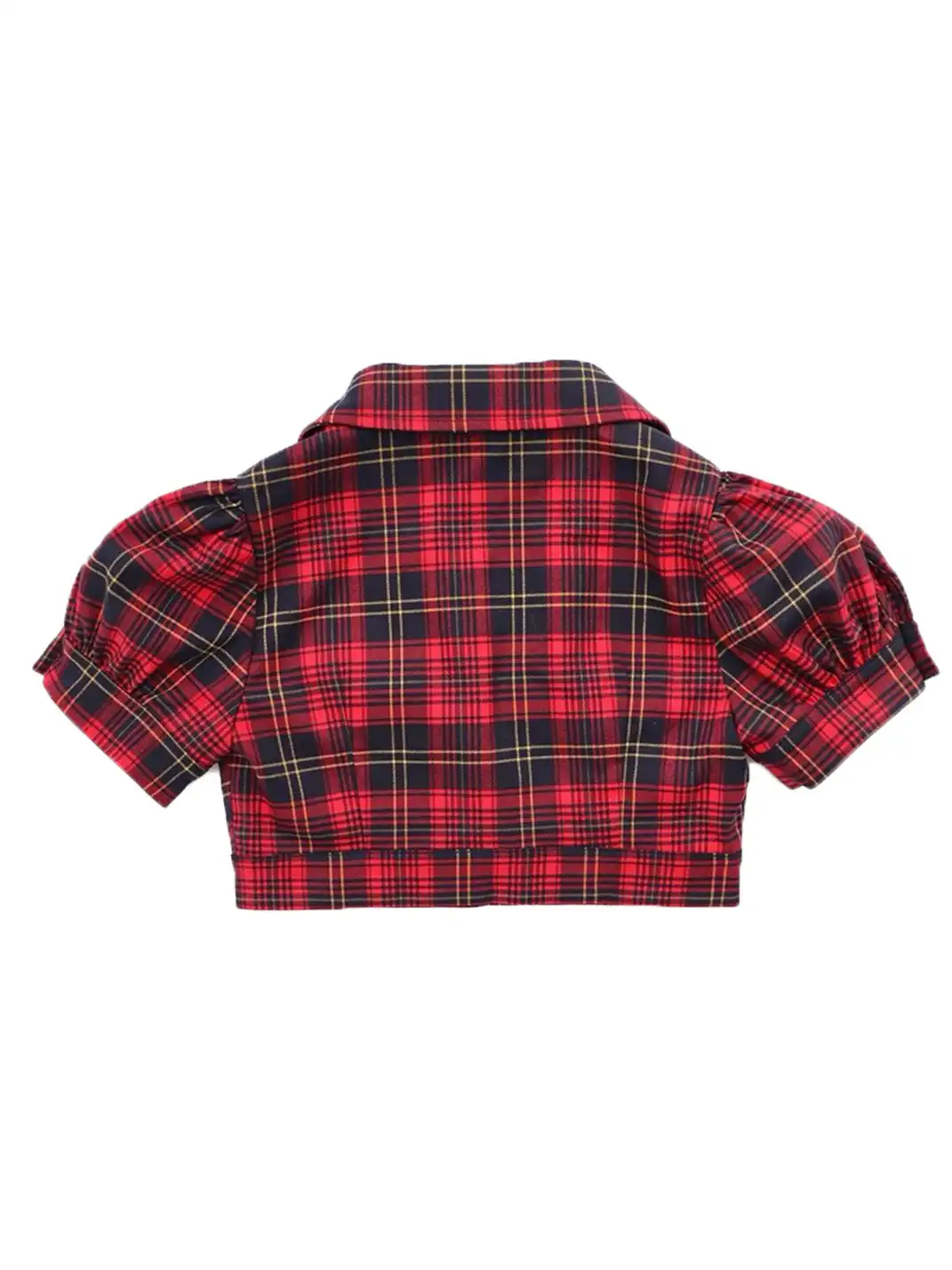 ONNASENSHI | Cropped Red Plaid Cropped Shirt