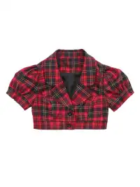 ONNASENSHI | Cropped Red Plaid Cropped Shirt