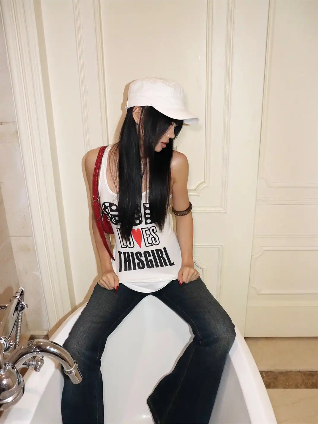 ONNASENSHI | Long Length Sheer Tank Top