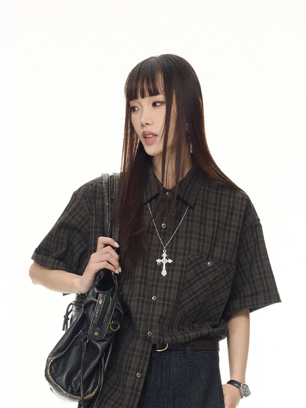 BOTANICA | Vintage Short Sleeve Plaid Shirt