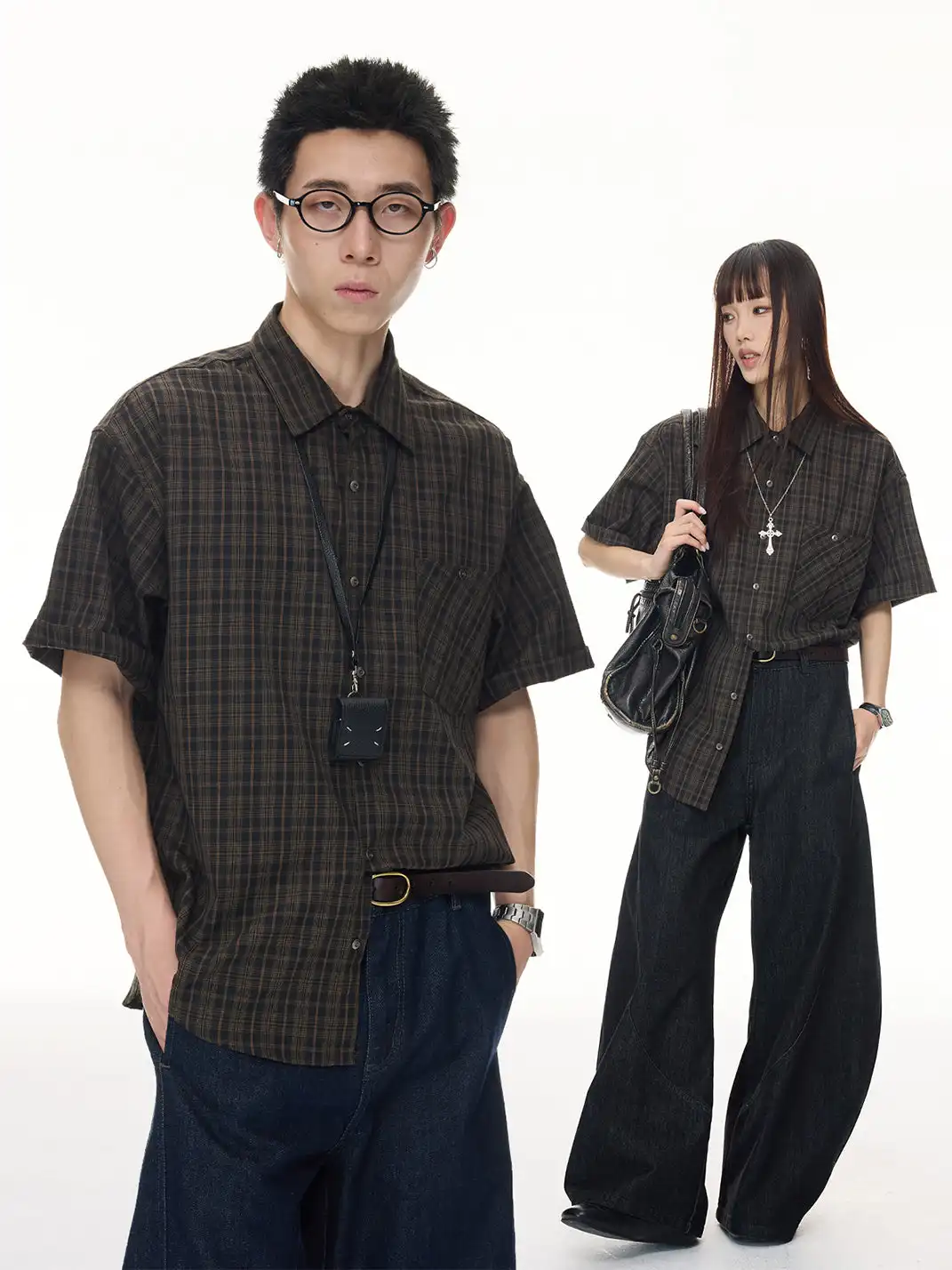 BOTANICA | Vintage Short Sleeve Plaid Shirt
