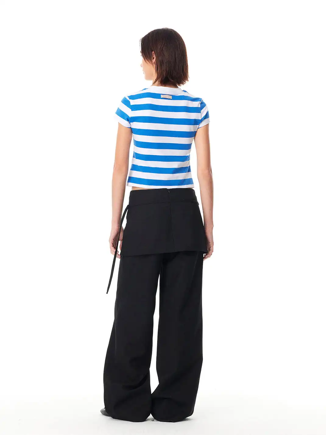 EVISTUB | Color Block Stripe Crew Neck T-Shirt