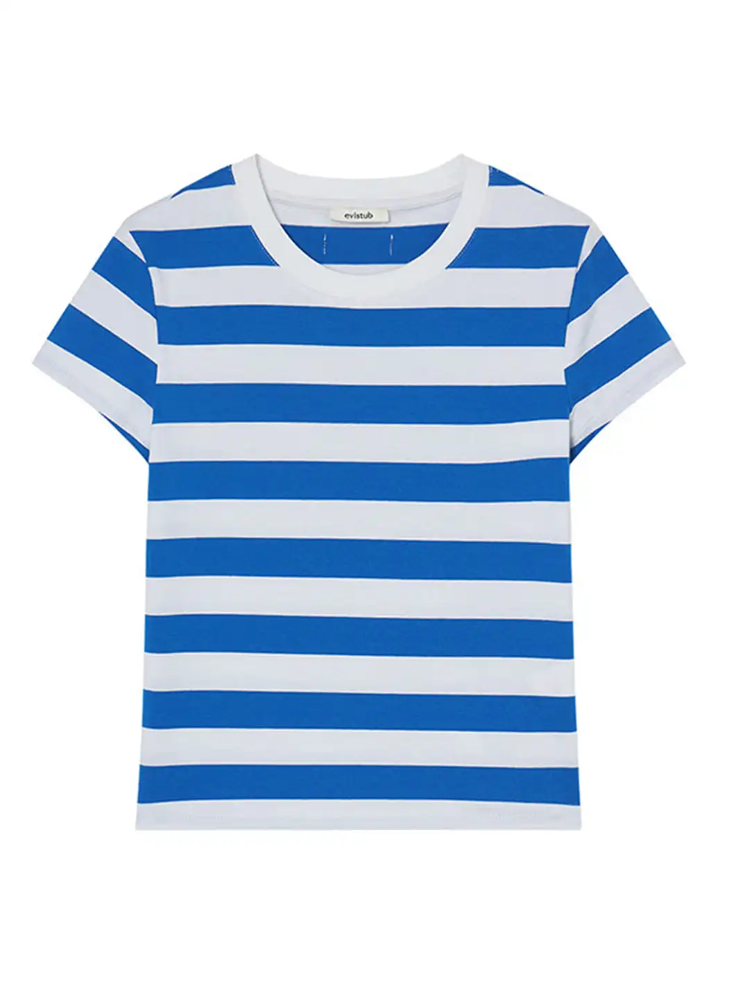 EVISTUB | Color Block Stripe Crew Neck T-Shirt
