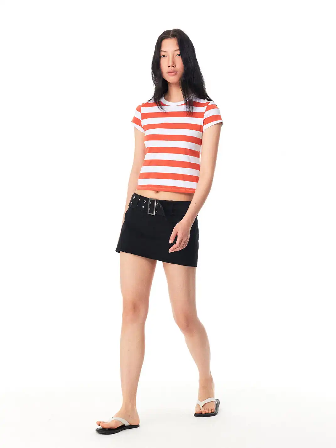 EVISTUB | Color Block Stripe Crew Neck T-Shirt
