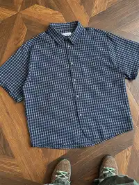 RCMAN | Oversized Short Sleeve Plaid Shirt