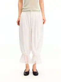 CURRI AND | Lace Hem Drawstring Cropped Balloon Pants