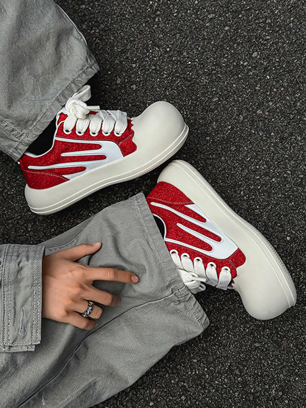 Uenoplanet | Jagged Edge Oversized Round Toe Chunky Platform Skate Sneakers