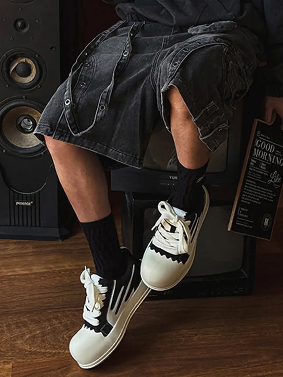 Uenoplanet | Jagged Edge Oversized Round Toe Chunky Platform Skate Sneakers
