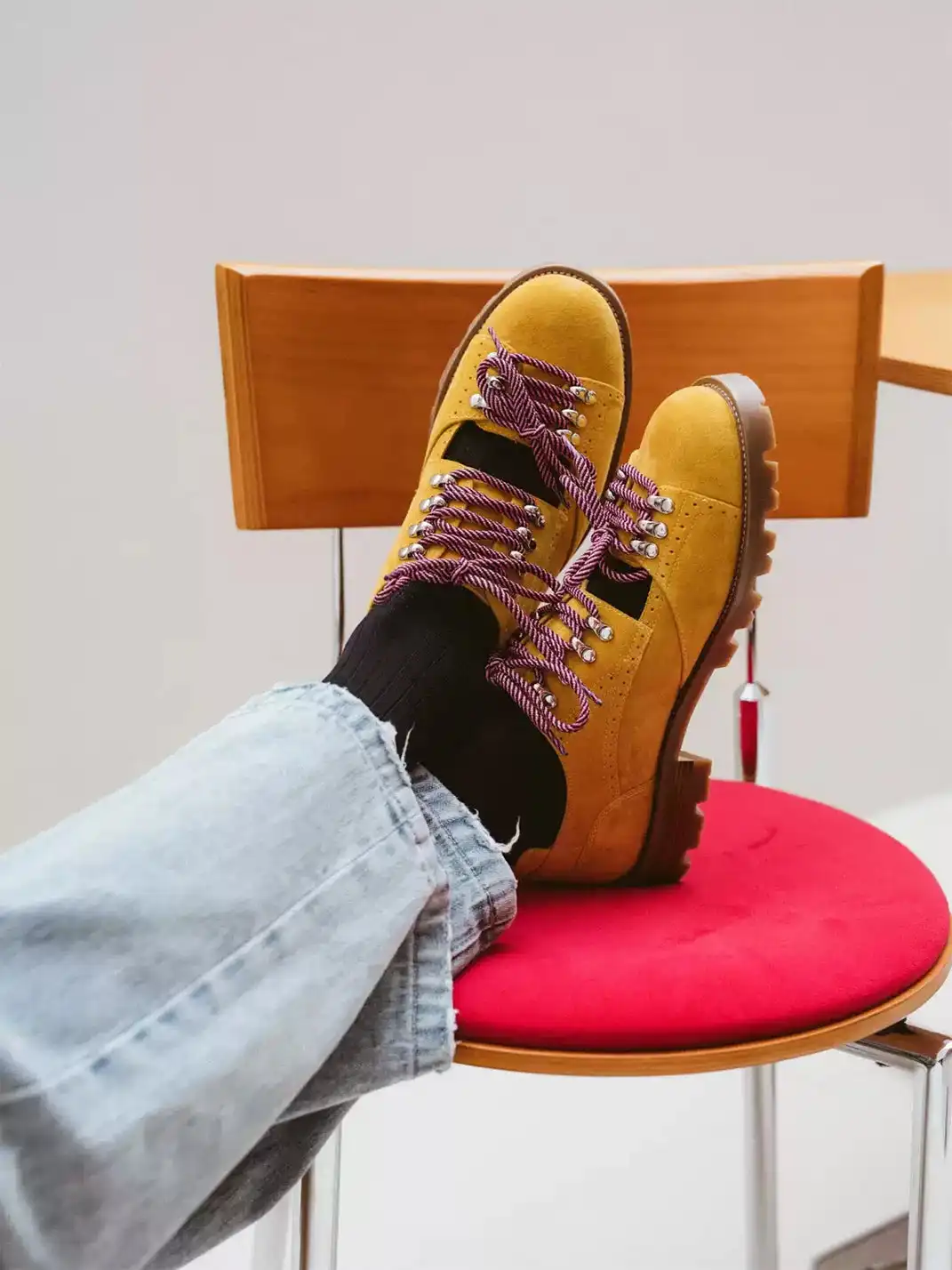 DYZZYMOTIF | Cut Out Workwear Genuine Leather Derby Shoes