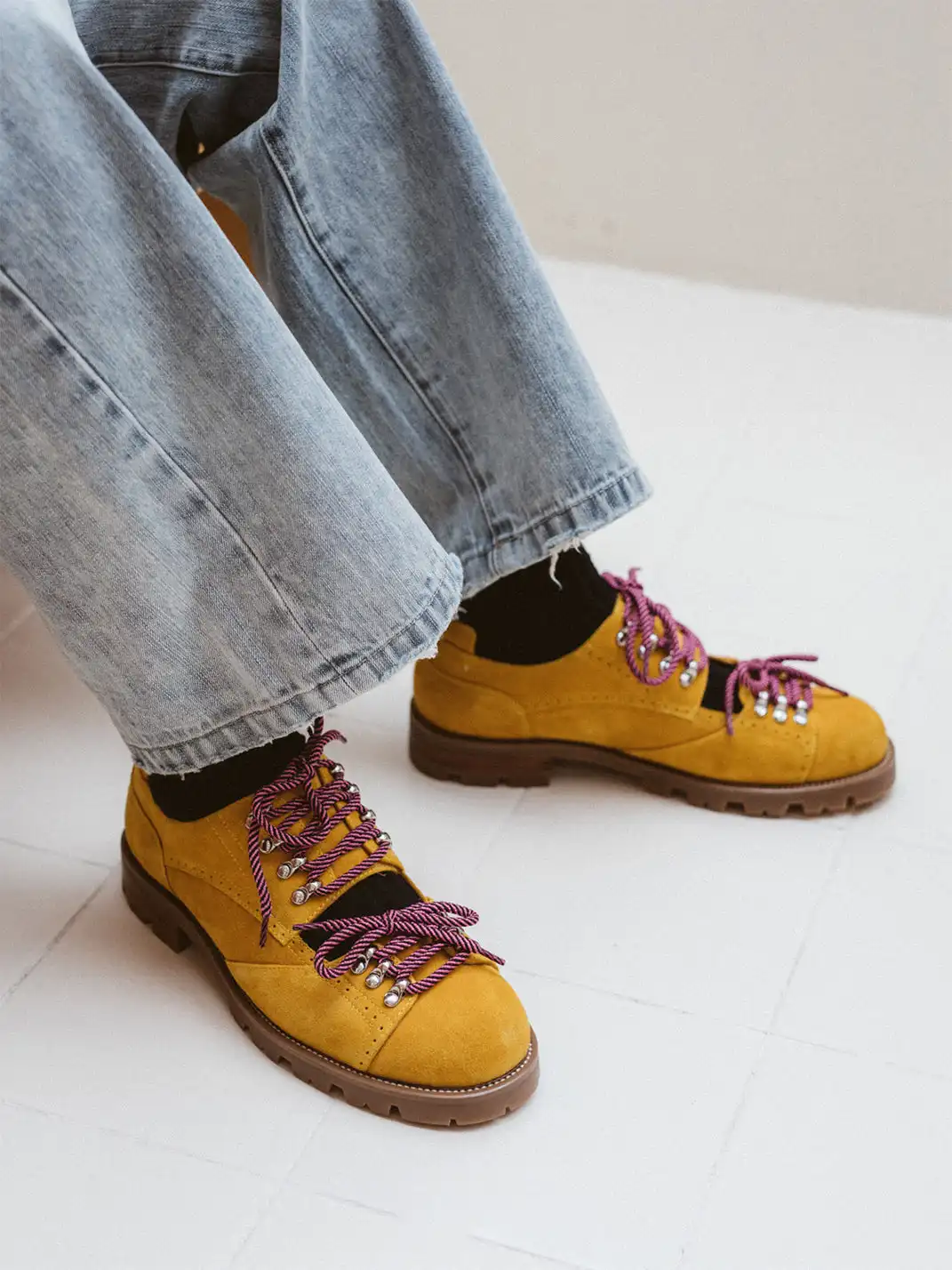 DYZZYMOTIF | Cut Out Workwear Genuine Leather Derby Shoes