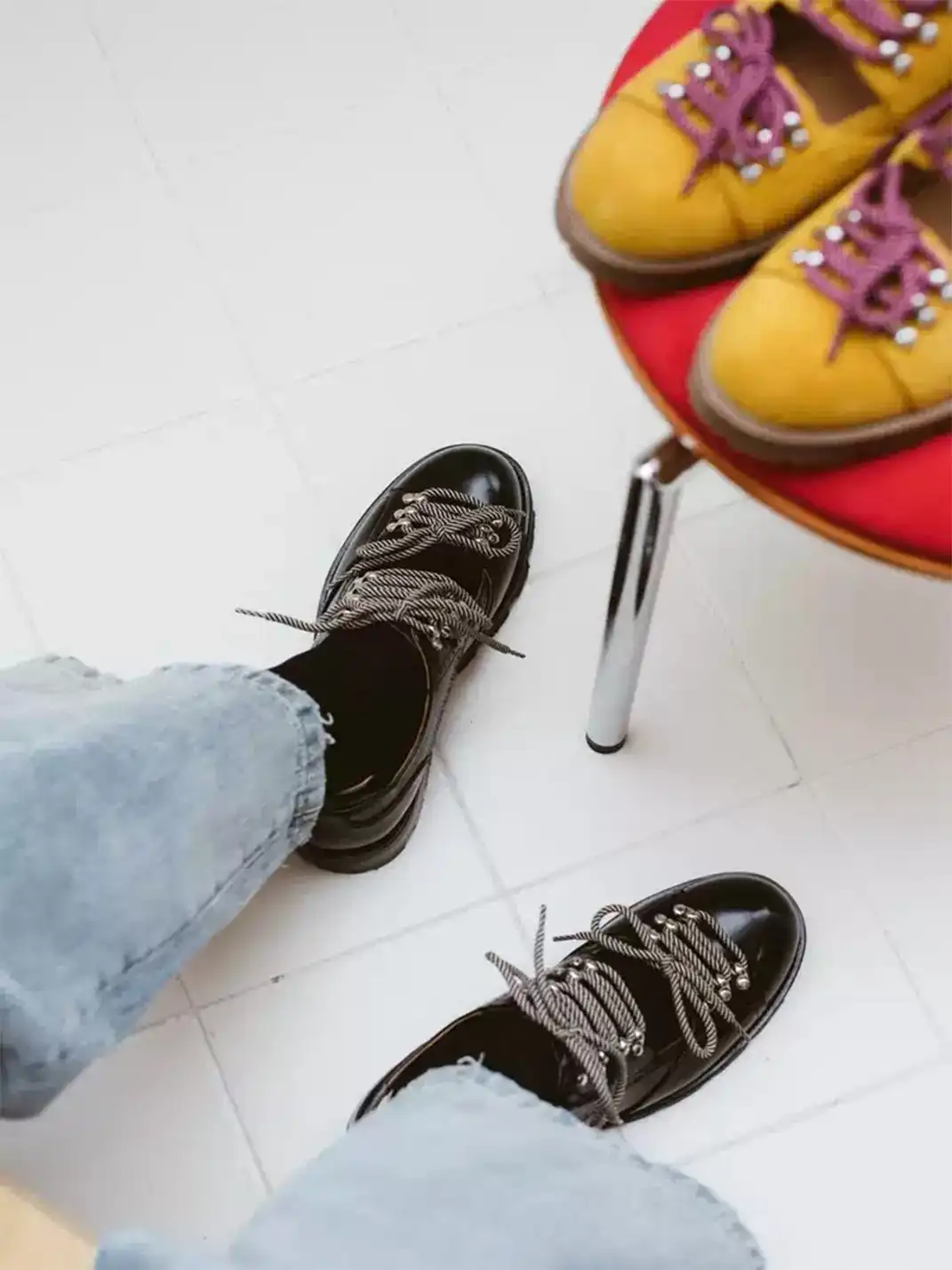 DYZZYMOTIF | Cut Out Workwear Genuine Leather Derby Shoes