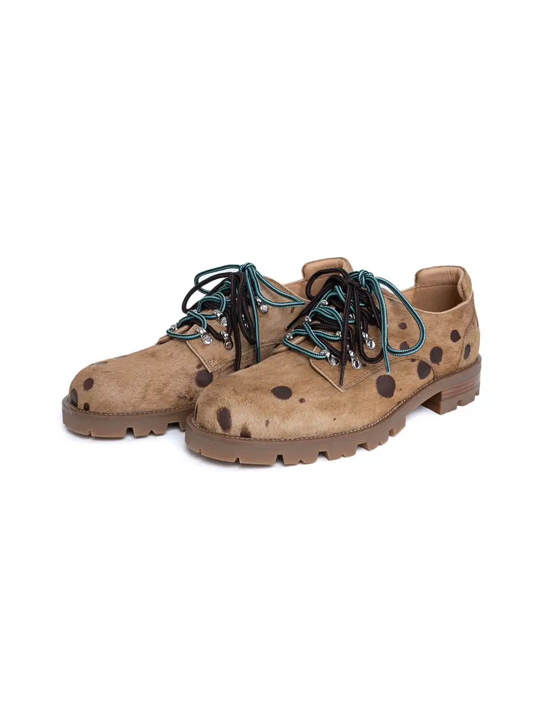 DYZZYMOTIF | Spot Pony Hair Genuine Leather Workwear Derby Shoes