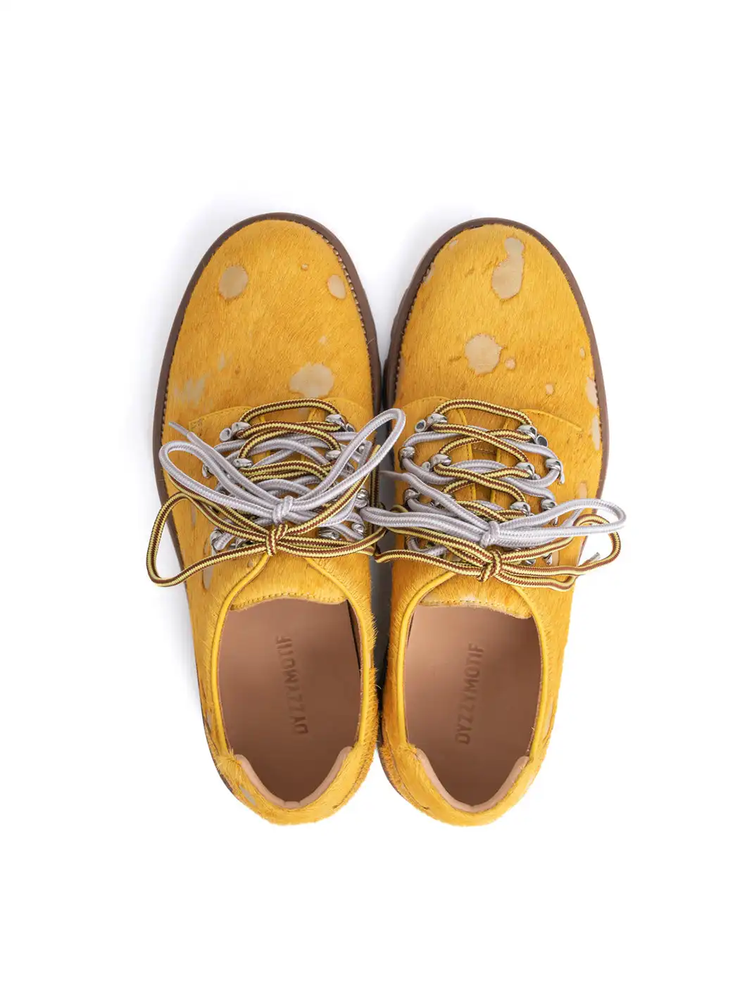 DYZZYMOTIF | Spot Pony Hair Genuine Leather Workwear Derby Shoes