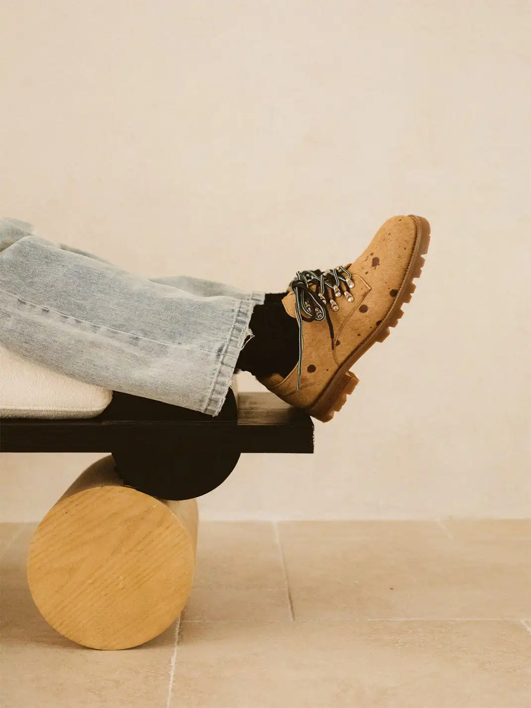 DYZZYMOTIF | Spot Pony Hair Genuine Leather Workwear Derby Shoes