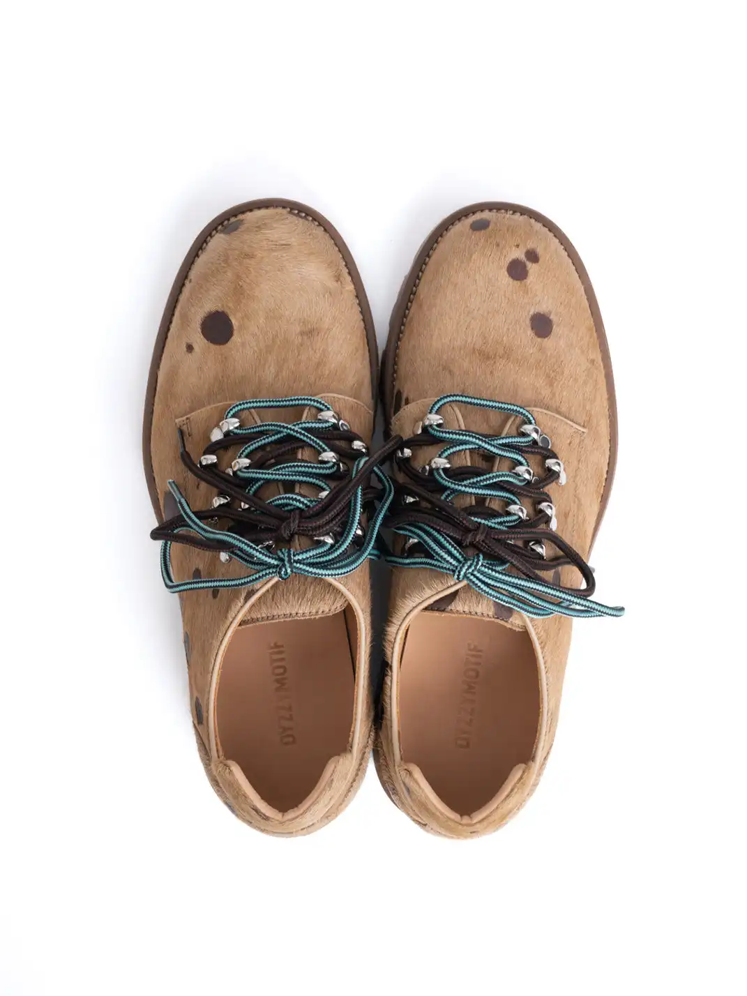 DYZZYMOTIF | Spot Pony Hair Genuine Leather Workwear Derby Shoes