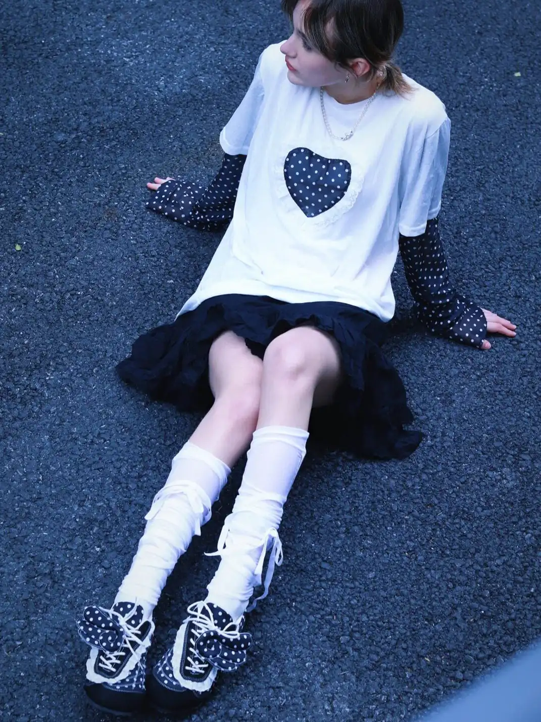 LeStream | Lace Polka Dot Wing Decor Flat Shoes