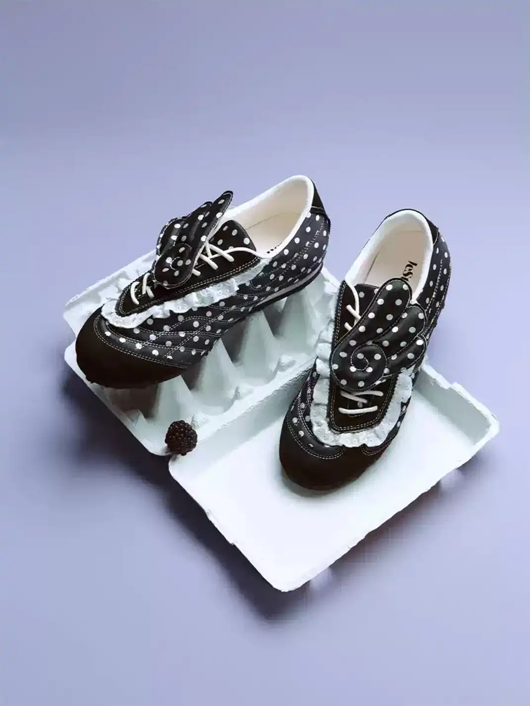 LeStream | Lace Polka Dot Wing Decor Flat Shoes