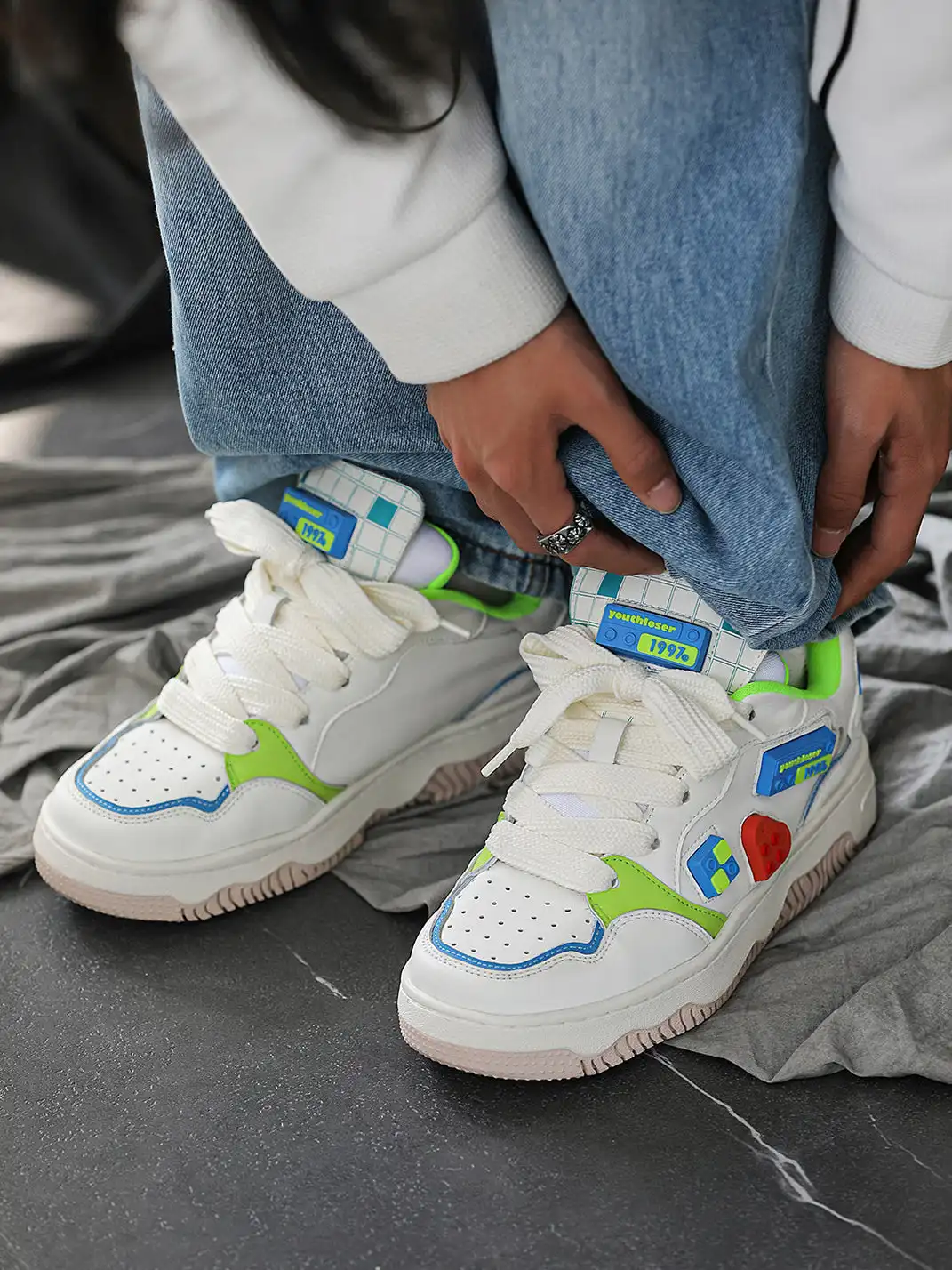 Youthloser | Building Block Versatile Chunky Bread Shape Skate Sneakers