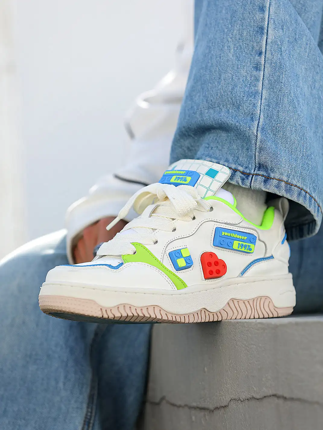 Youthloser | Building Block Versatile Chunky Bread Shape Skate Sneakers