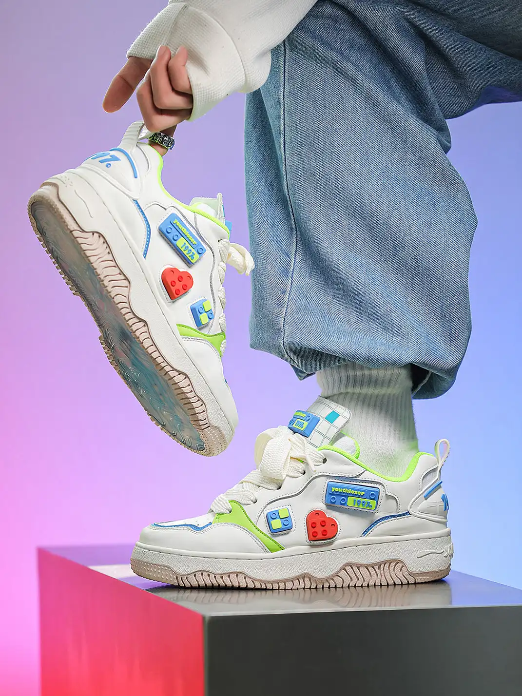Youthloser | Building Block Versatile Chunky Bread Shape Skate Sneakers