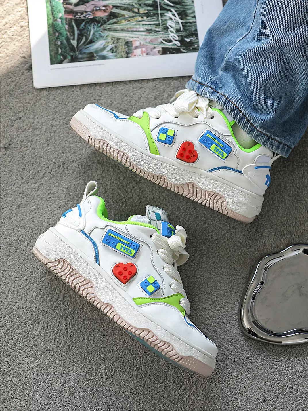Youthloser | Building Block Versatile Chunky Bread Shape Skate Sneakers
