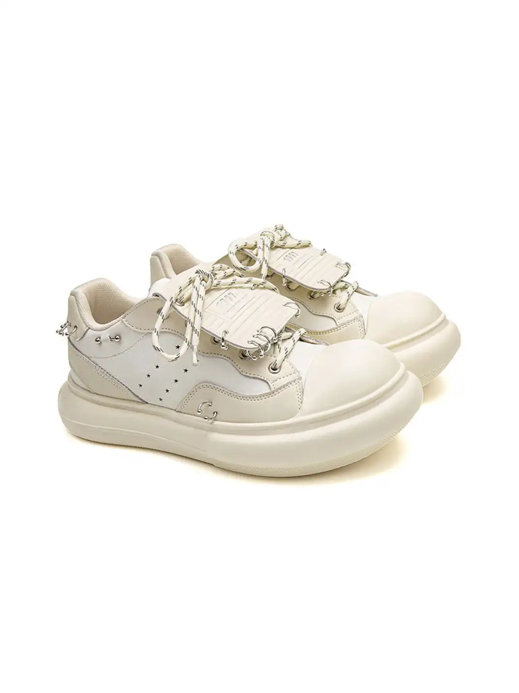 Youthloser | Metal Stud Punk Oversized Round Toe Chunky Platform Shoes