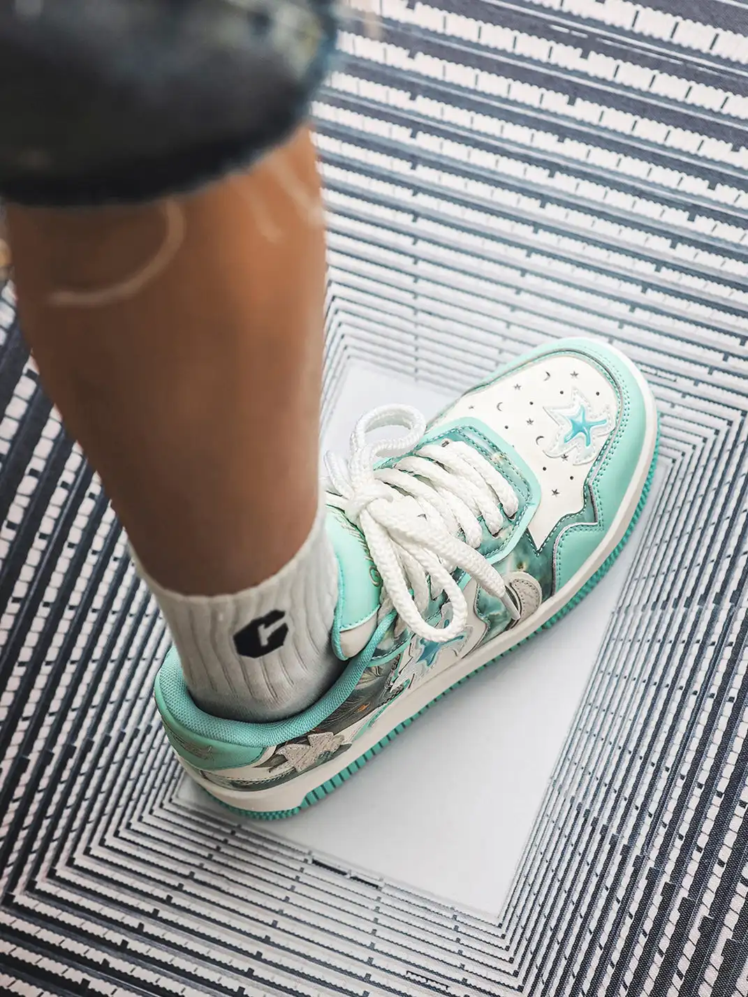 Youthloser | Star Patch Chunky Platform Skate Sneakers