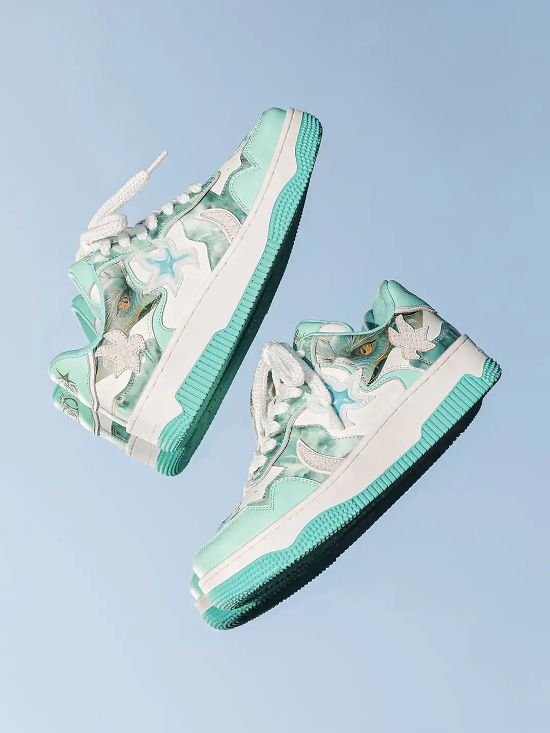 Youthloser | Star Patch Chunky Platform Skate Sneakers