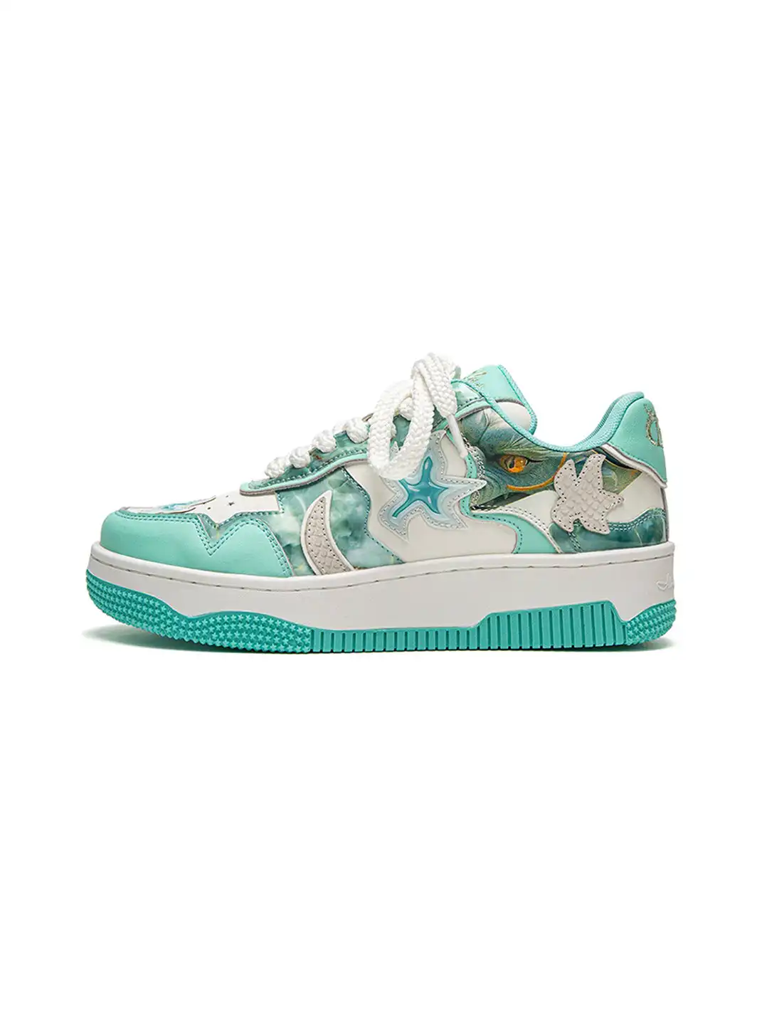 Youthloser | Star Patch Chunky Platform Skate Sneakers