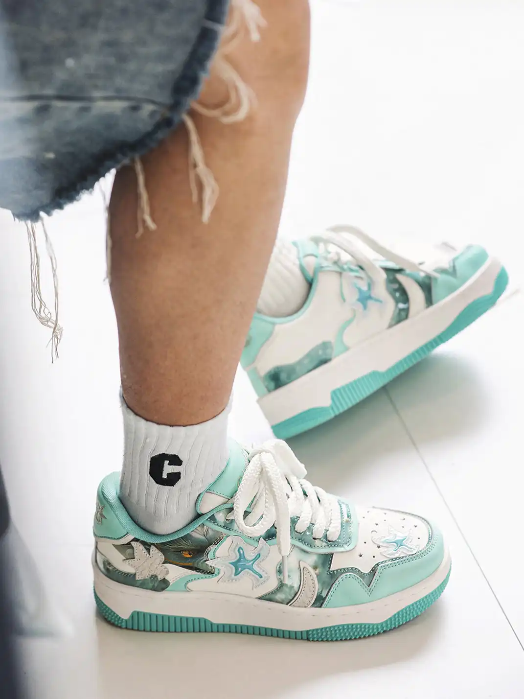 Youthloser | Star Patch Chunky Platform Skate Sneakers