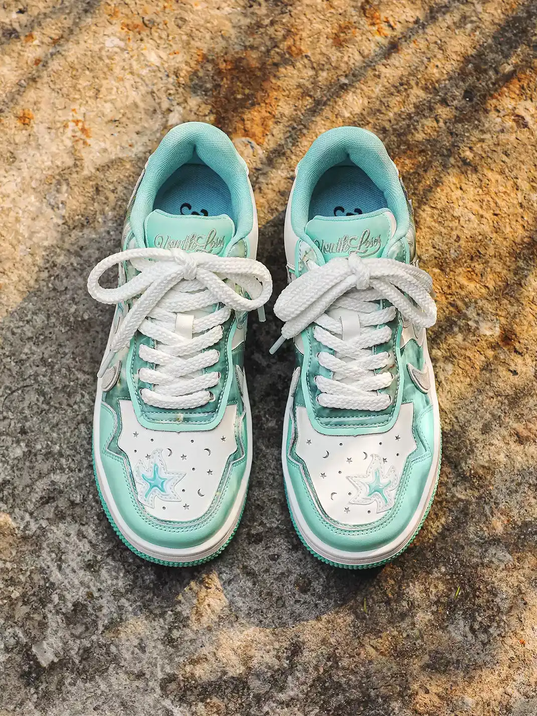 Youthloser | Star Patch Chunky Platform Skate Sneakers