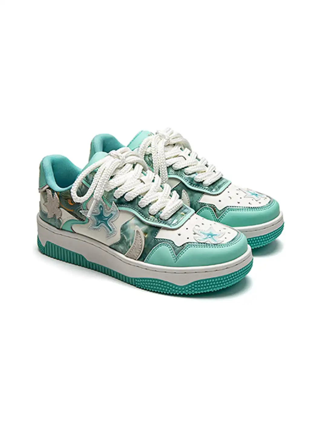 Youthloser | Star Patch Chunky Platform Skate Sneakers