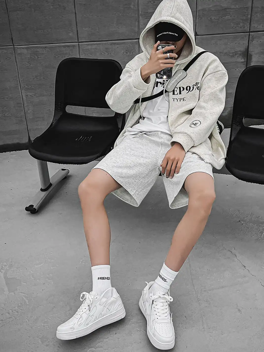 Youthloser | Black And White Flame Graphic Chunky Platform Skate Sneakers