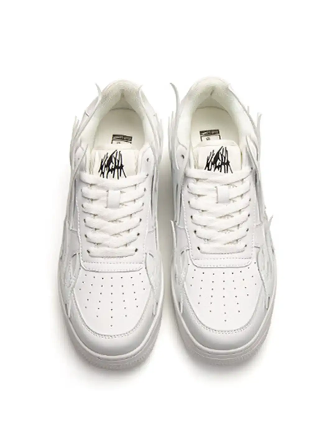 Youthloser | Black And White Flame Graphic Chunky Platform Skate Sneakers
