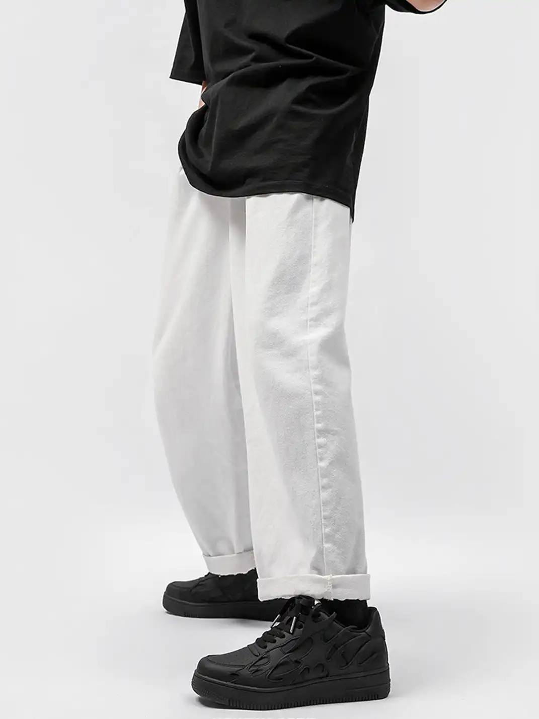 Youthloser | Black And White Flame Graphic Chunky Platform Skate Sneakers