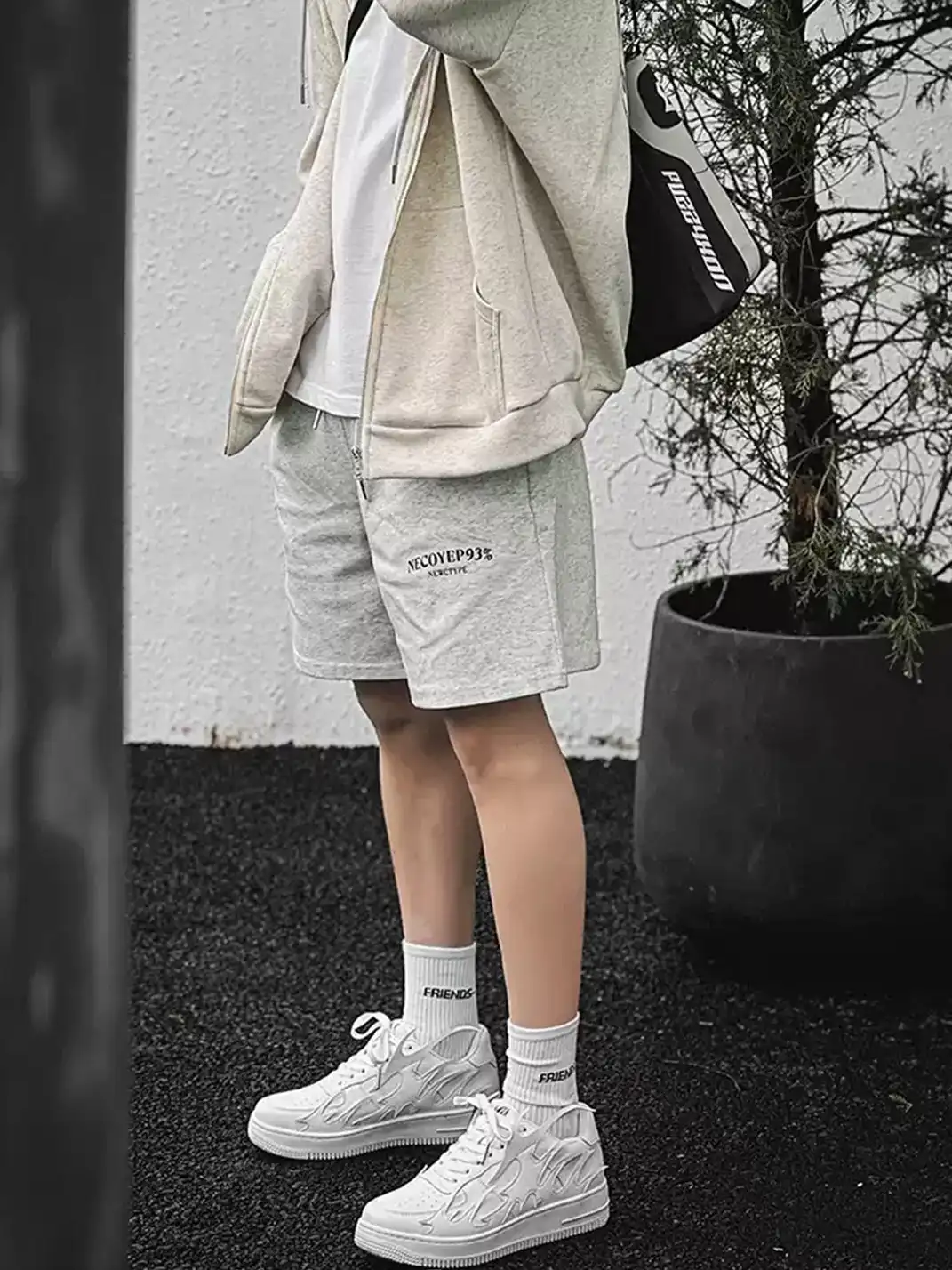 Youthloser | Black And White Flame Graphic Chunky Platform Skate Sneakers