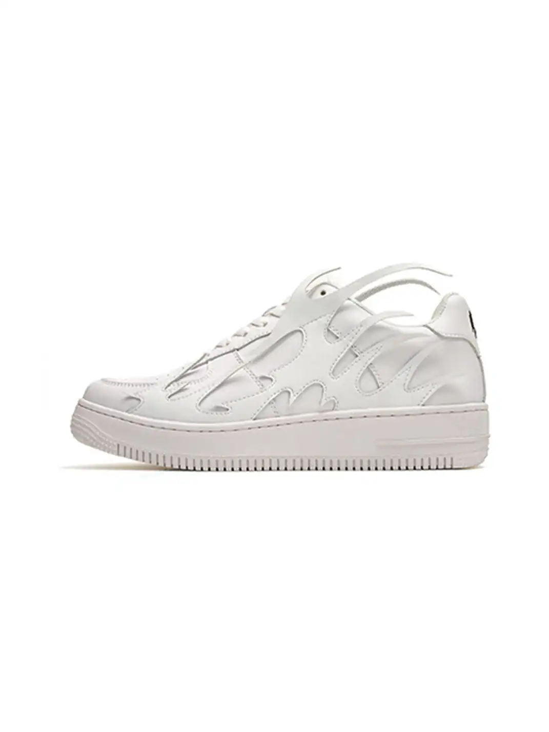 Youthloser | Black And White Flame Graphic Chunky Platform Skate Sneakers