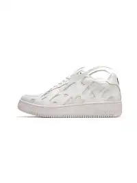 Youthloser | Black And White Flame Graphic Chunky Platform Skate Sneakers