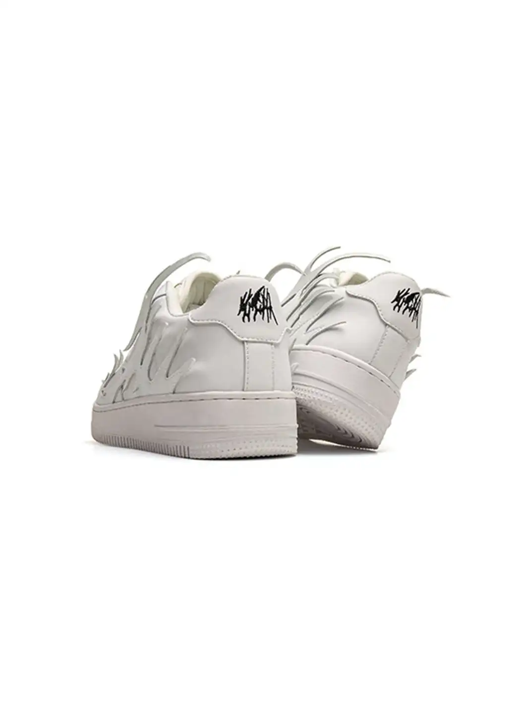 Youthloser | Black And White Flame Graphic Chunky Platform Skate Sneakers