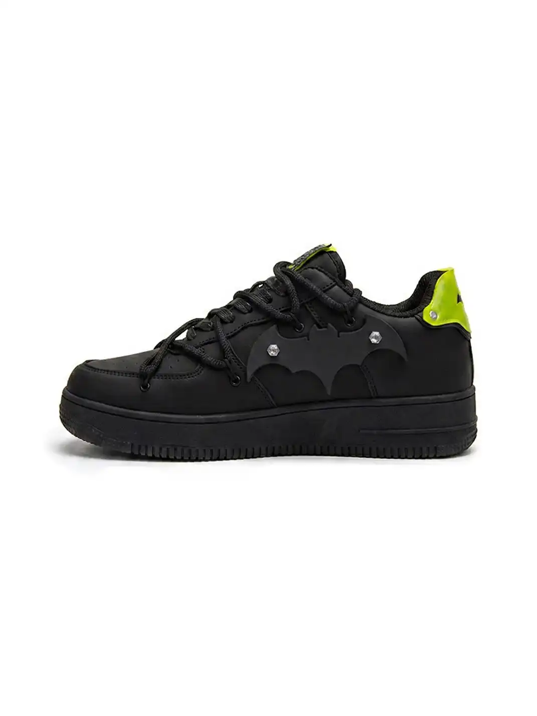 Youthloser | Bat Platform Skate Sneakers With Fluorescent Green Accent
