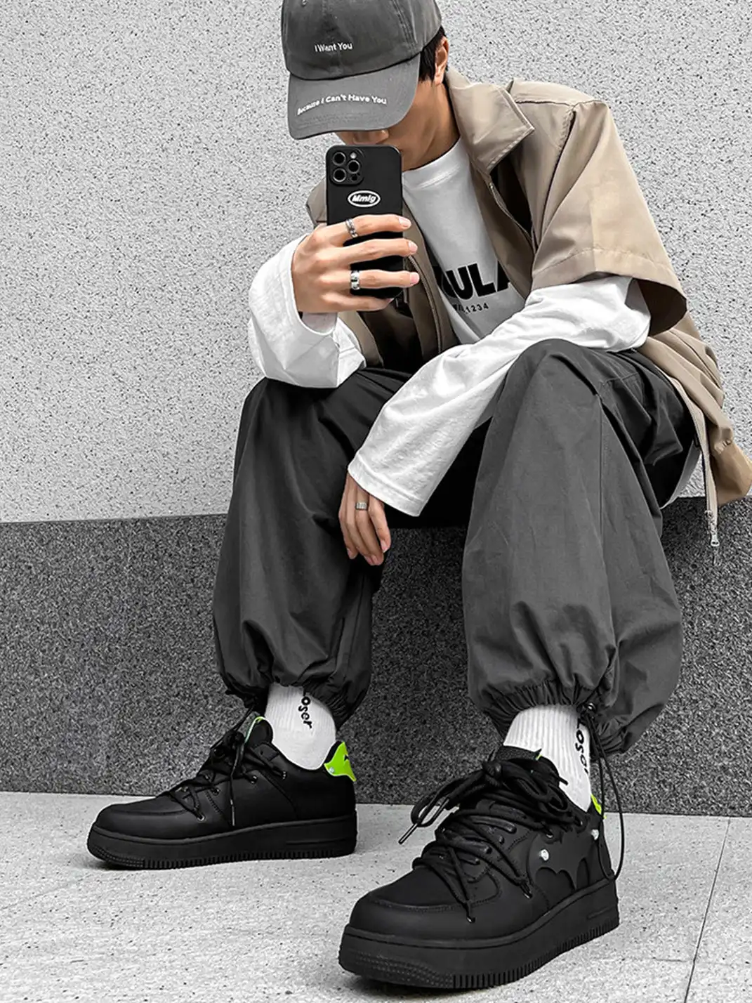 Youthloser | Bat Platform Skate Sneakers With Fluorescent Green Accent