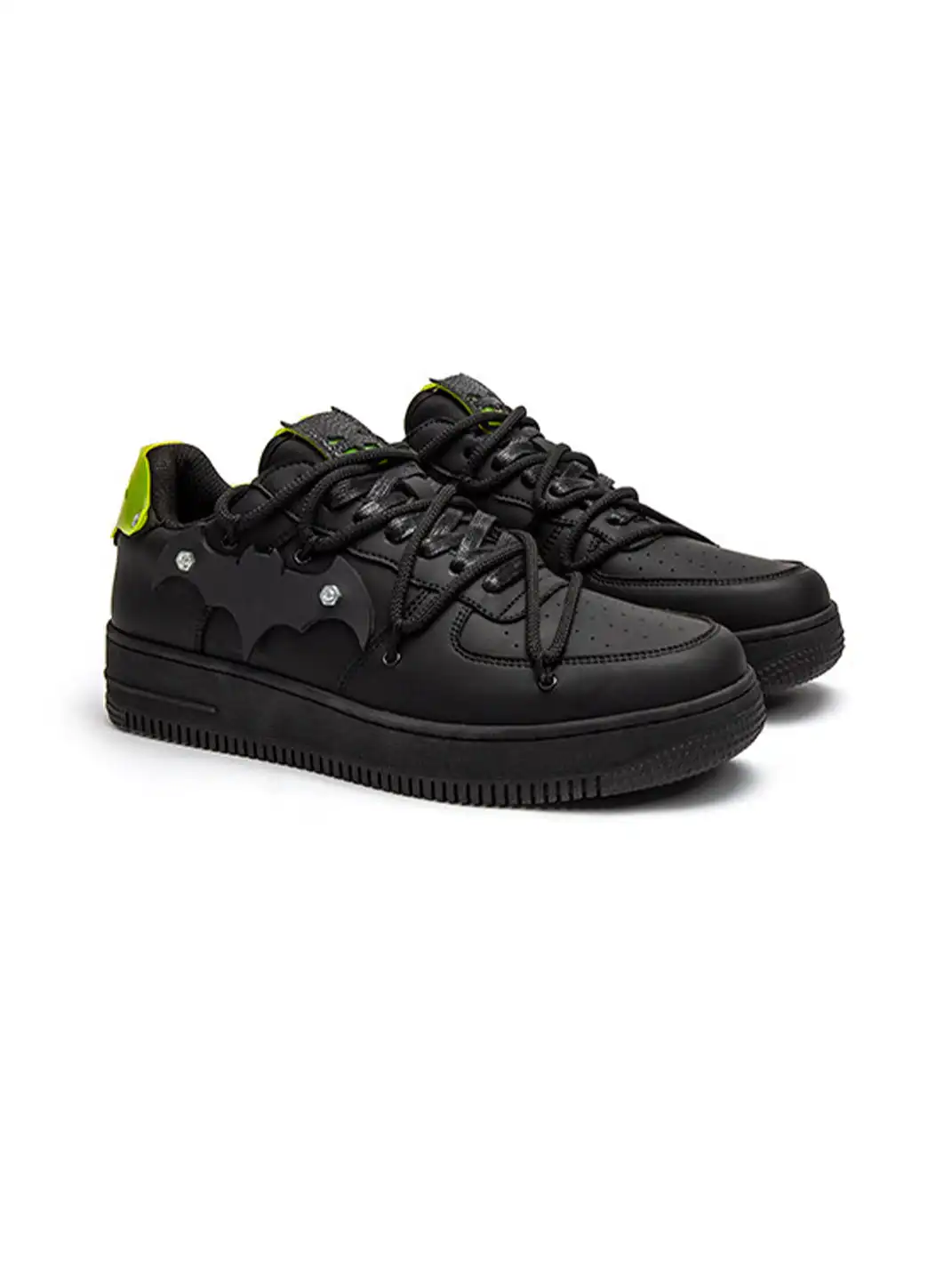 Youthloser | Bat Platform Skate Sneakers With Fluorescent Green Accent