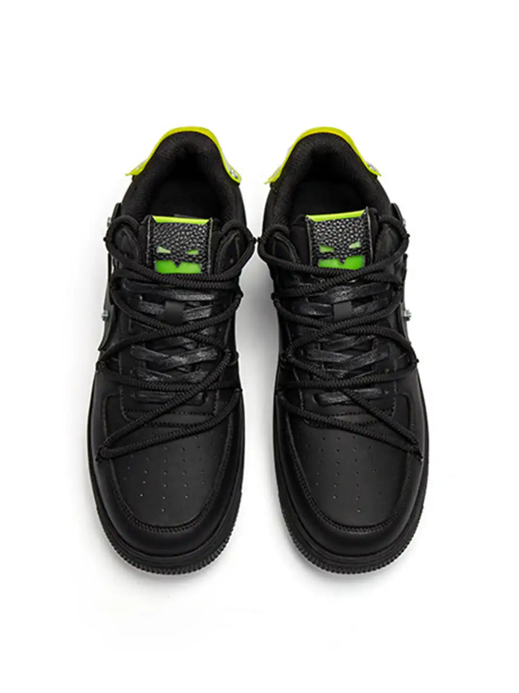 Youthloser | Bat Platform Skate Sneakers With Fluorescent Green Accent