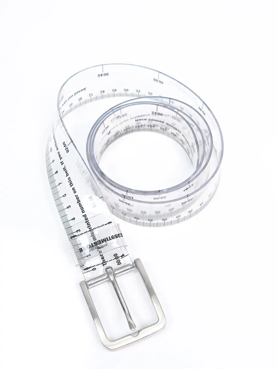 2359TIMESTORE | Ruler Hand Drawn Graffiti Slogan Clear PVC Belt