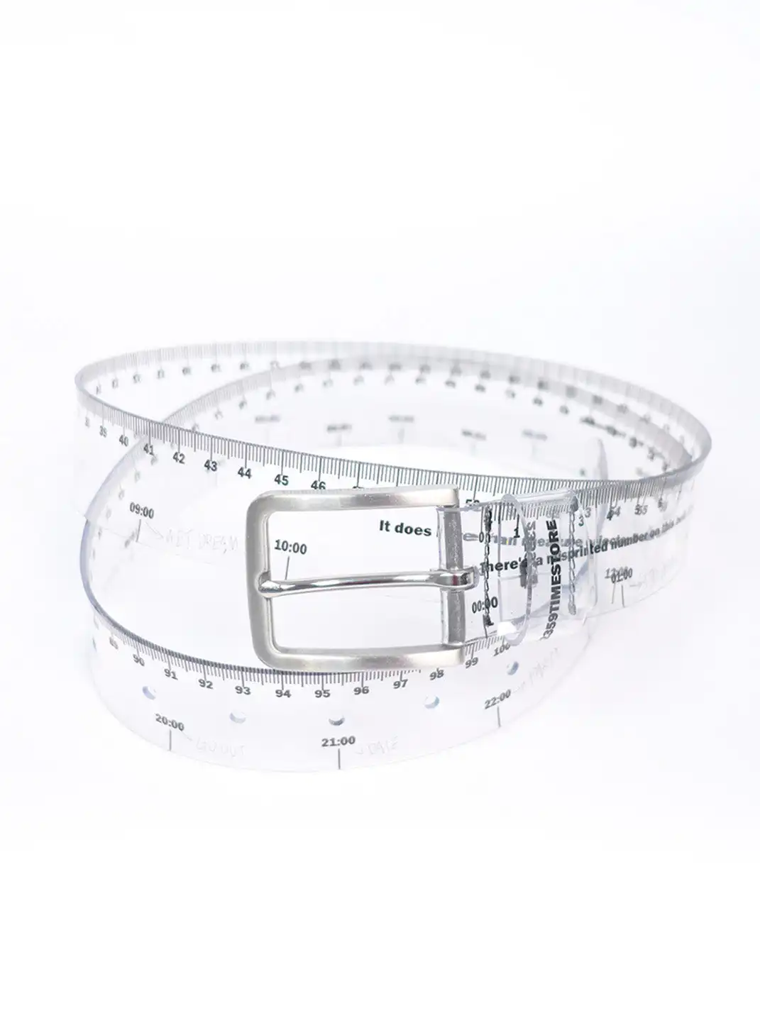2359TIMESTORE | Ruler Hand Drawn Graffiti Slogan Clear PVC Belt