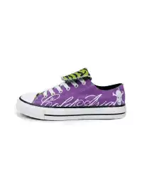 Coldasia | Zebra Print Script Font Skull Canvas Shoes